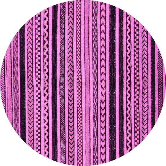 Ahgly Company Indoor Round Abstract Purple Modern Area Rugs, 8' Round
