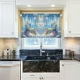 thumbnail image 5 of Yayeee Kitchen Curtains Light Filtering 27"x24" Rod Pocket Short Cafe Window Panel, Crystal Ocean, 5 of 7