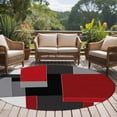 thumbnail image 4 of Red Black Grey Geometric Round Area Rug 7 FT, Non Slip Living Room Area Carpet, Abstract Modern Irregular Washable Soft Circular Rug Non-Shedding Floor Carpet for Bedside Office Play Room Classroom, 4 of 9