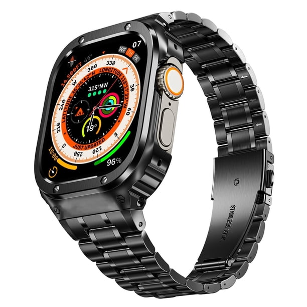 Watch Band + Funda de acero inoxidable MioHHR para Apple Watch