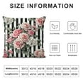 thumbnail image 6 of JRXY Throw Pillow Covers Colorful Floral Peony and Roses Black and White Stripes Flowered Pink Abstract Decorative Pillow Case Home Decor Square Pillowcase,2 pcs White, 6 of 6
