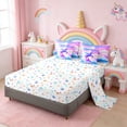 thumbnail image 3 of Erosebridal Cute Unicorn Silhouette 7-Piece Bedding Comforter Set，Girls Unicorn With Wings Print King Bedding Sets For Kids Girls,Reversible, 3 of 7