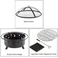 thumbnail image 3 of Pure Garden 32-Inch Outdoor Wood Burning Fire Pit with PVC Cover (Black), 3 of 8