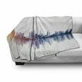 thumbnail image 2 of Modern Soft Flannel Fleece Throw Blanket, Panoramic View of a Megalopolis with a Reflection, Cozy Plush for Indoor and Outdoor Use, 50" x 60", White Multicolor, by Ambesonne, 2 of 5