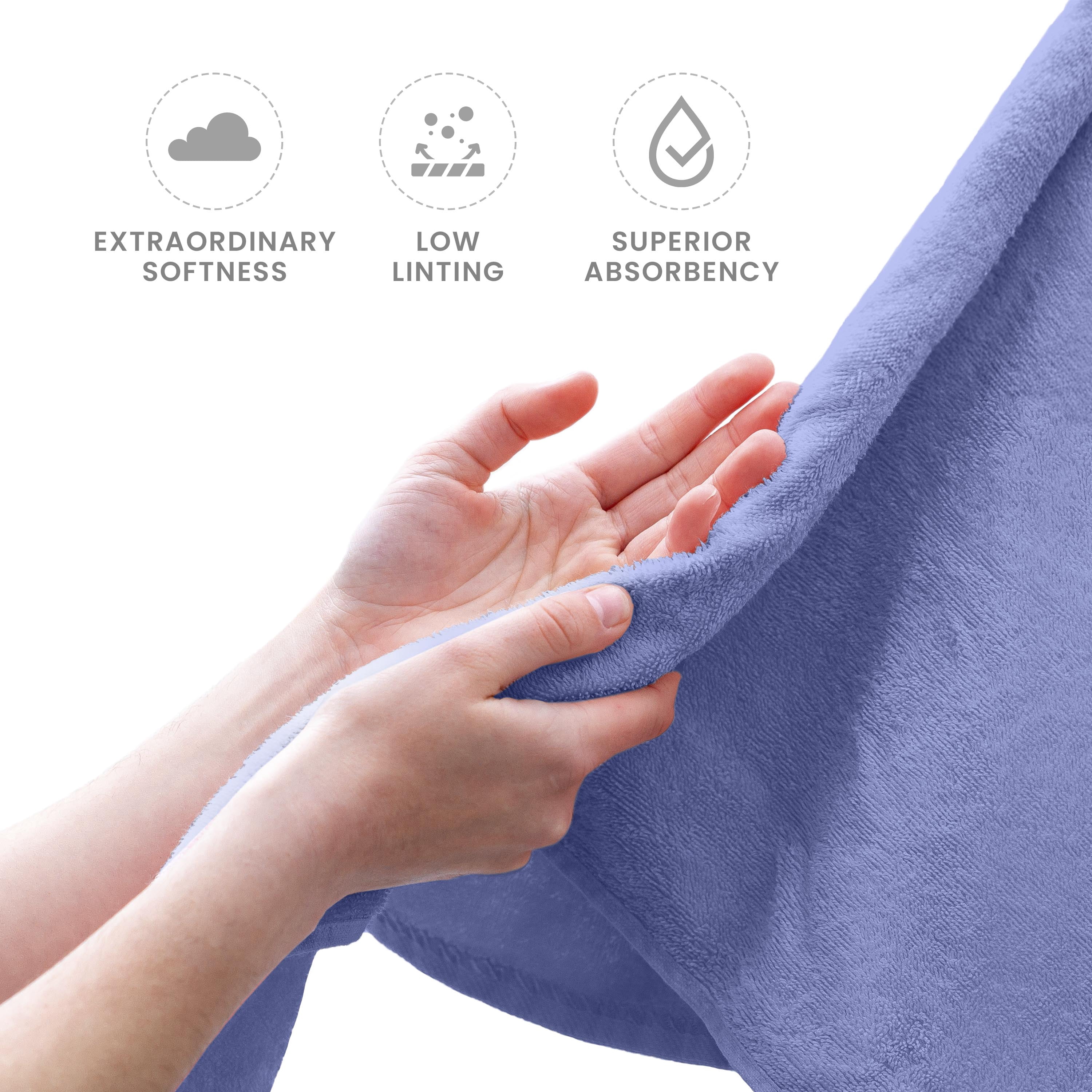 Martex 6-Piece 100% Ringspun Cotton Towel Set, Quick Dry Soft & Absorbent, Lavender