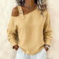 thumbnail image 6 of COMVALUE Women's Basic Summer Clothes Spring Long Sleeve Shirts | shirt women,Metal Buckle Soft Linen Fabric Tops Daily Casual Loose Blouse (Yellow, XL), 6 of 9