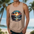 thumbnail image 2 of Cmfcve Men's Plus Size Tank Top Printed Round Neck Sleeveless Tees Summer Hawaiian Vacation Tank Top, 2 of 5
