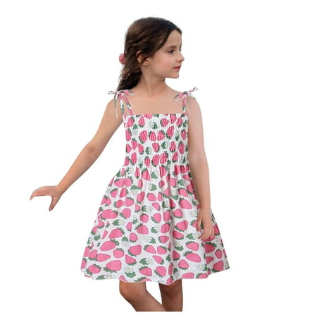 

Alueeu dress for girl Toddler Baby Kids Girls Sleeveless Strap Summer Beach Dresses Casual Clothes