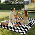 thumbnail image 4 of Black White Plaid Outdoor Rug 4x6 Ft - Reversible Patio Rug Outdoor Camping Rugs, Modern Buffalo Check Gingham Art Washable Indoor Outdoor Area Rugs, Non-Slip Outdoor Carpet Runner for Deck/Porch, 4 of 8