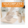 thumbnail image 3 of Cuadrada Vajilla Juego Cocina Paja Trigo Plato Tazas Kit Xtellar beige, 3 of 3