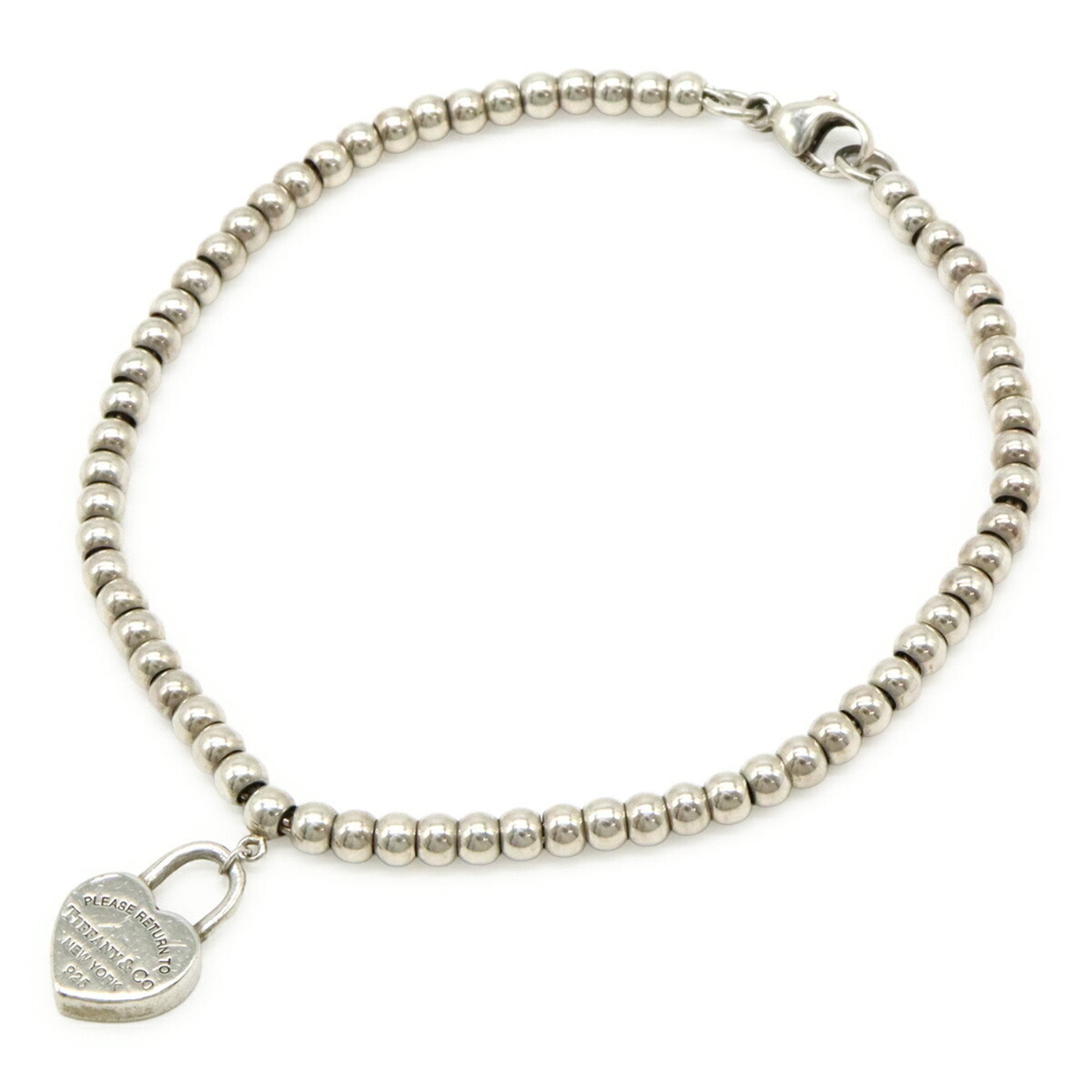 Pre-Owned TIFFANY & Co. Return to Tiffany Heart Lock Tag Bracelet with Ball Chain,... (Good)