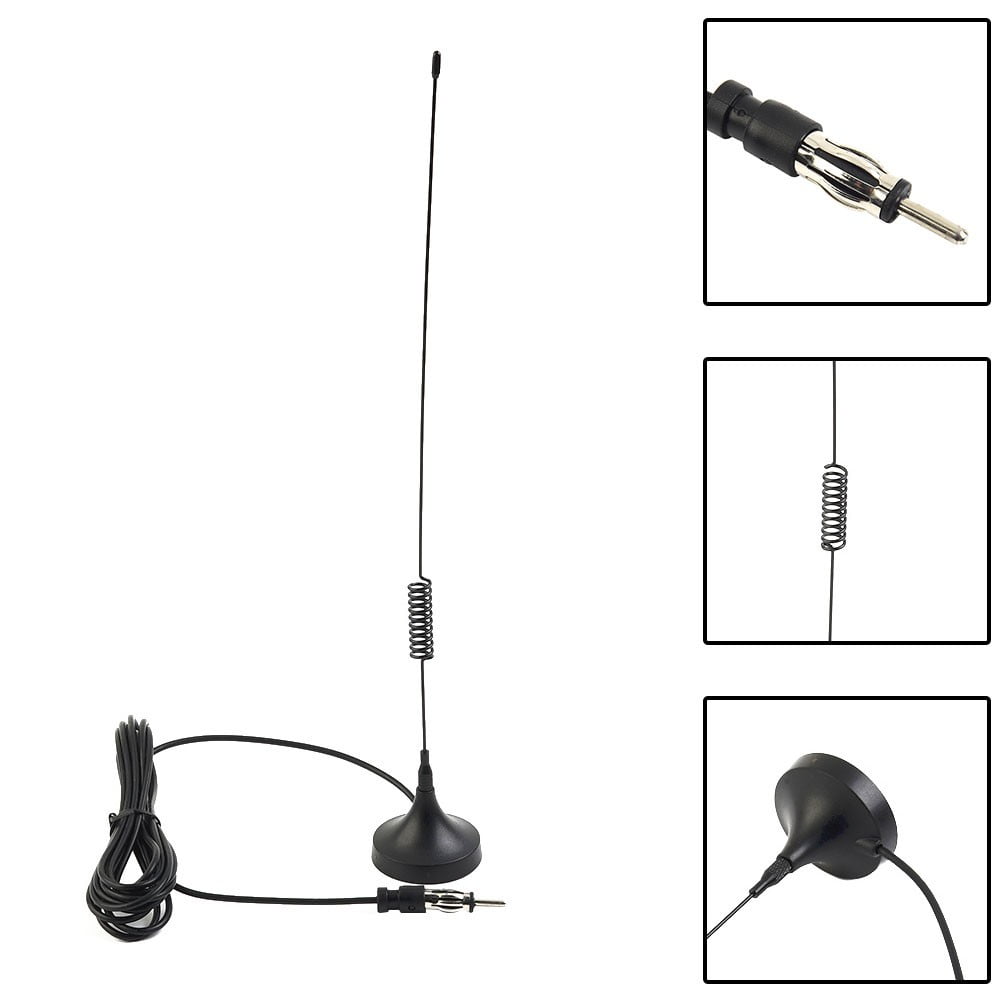 Lieonvis 17inch Car Roof Radio Antenna Car Radio Aerial AM-FM Rubber Antenna  with 180-degrees Swivel Base and 51 Cable Flexible Roof Mount Signal Aerial  for Car Vehicles 
