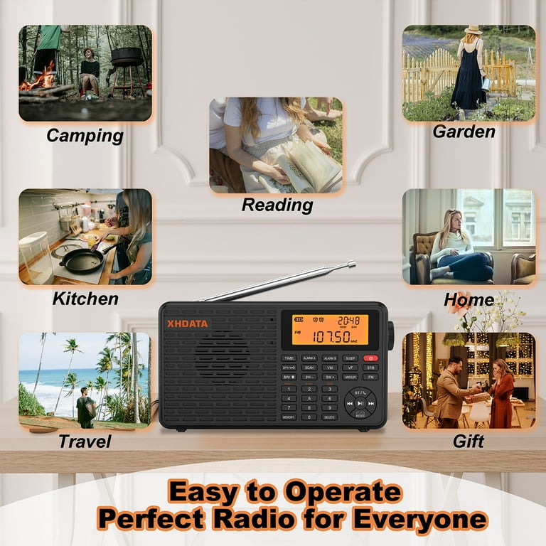 2023 NEW XHDATA D-109 Portable Digital Radio FM STEREO/MW/SW/LW Portable  Digital Receive