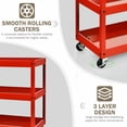 thumbnail image 6 of Spaco 3-Tier Utility Cart Metal Mental Storage Service Trolley-Red, Kitchen Island, Kitchen Island with Storage for Kitchen,Dinning Room, 6 of 9