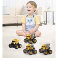 thumbnail image 6 of Ficcug 4 Pcs Pull Back Cars Construction Excavator Toy Truck Friction Powered Push/Go Toy Cars for 3+ Year Old Toddlers Kids Boys Girls, 6 of 10