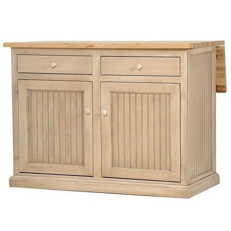 American Heartland 75115BKOT Poplar Kitchen Island with Flip-Up Oak Top Antique Black
