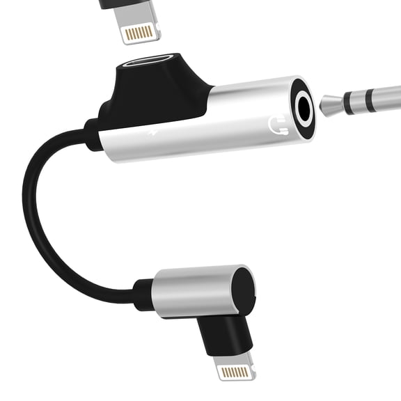 for iPhone Aux Adapter Lightning to 3.5mm Headphone Jack Charging Splitter (2in1) 14 13Pro Max Wired Earphone Cable Dongle Charger Cord Adaptor Audio Power Car Connector converter for Apple for iPad