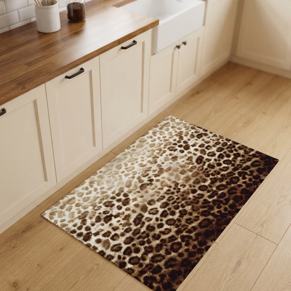 2x3ft Rectangle Rug,Brown Print Vintage Washable Area Rugs Non-Slip Accent Rug Farmhouse Gradient Texture Soft Circle Carpet for Living Room Bedroom Home Office Decor