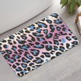 thumbnail image 2 of Pink and Blue Of Leopard Print Bathroom Rugs Mat,Non Slip Microfiber Bathroom Rug,Rubber Backing,Soft Bathroom Mats for Bathroom Floor,Tub and Shower,17x30in(43x75cm), 2 of 5