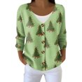thumbnail image 6 of Women's Fashion Long Sleeve Christmas Snowman Snowflake Print Jacket Cardigan for Holiday Party and Casual Daily Wear,Mint Green,M, 6 of 6