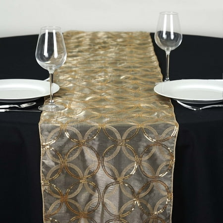Balsacircle 14 X 108 Organza With Sequin Circles Table Top