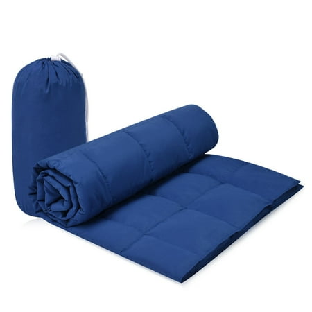 Navy Blue Blankets And Throws Famome 90% Candian Goose Down Throw Blanket Indoor/Outdoor, 50