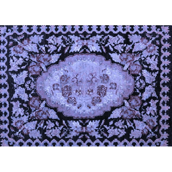 Ahgly Company Indoor Rectangle Medallion Blue French Area Rugs, 7' x 9'