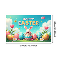 thumbnail image 3 of LUUFILx Happy Easter Backdrop with Bunnies Easter Egg Photography Decorations Garden Party Supplies Background Banner Spring Decor, 3 of 8