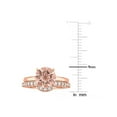 thumbnail image 3 of 2.20 Carat (Ctw) Morganite and Lab-Created White Sapphire Bridal Wedding Set Engagement Ring in 10K Pink Gold for Women, 3 of 6