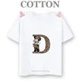 thumbnail image 3 of Camiseta de algodón con letras del alfabeto A a G de Disney Mickey, camisetas informales de moda de verano para niños y niños, camisetas de manga corta con cuello redondo, 3 of 5