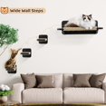 thumbnail image 2 of Cat Hammock Cat Wall Shelves with 3 Cat Wall Steps, Wall Mounted Cat Shelves and Perches with Hemp Rope Scratching, Cat Wall Furniture Climbing Shelves for Indoor Cats Set, 2 of 7