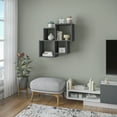 thumbnail image 3 of Ada Home Decor Furniture 39.37" 2 Tier Anthracite Watkins Modern Wall Shelf, 3 of 7