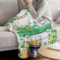 thumbnail image 3 of St. Patrick's Day Blanket Soft Cozy Warm Throw Blanket for Couch, Plush Fuzzy Flannel Fleece Blankets for Sofa, Green Truck Lucky Shamrocks Rustic Wooden Bed Blankets Gifts for Men, 40"x50", 3 of 9