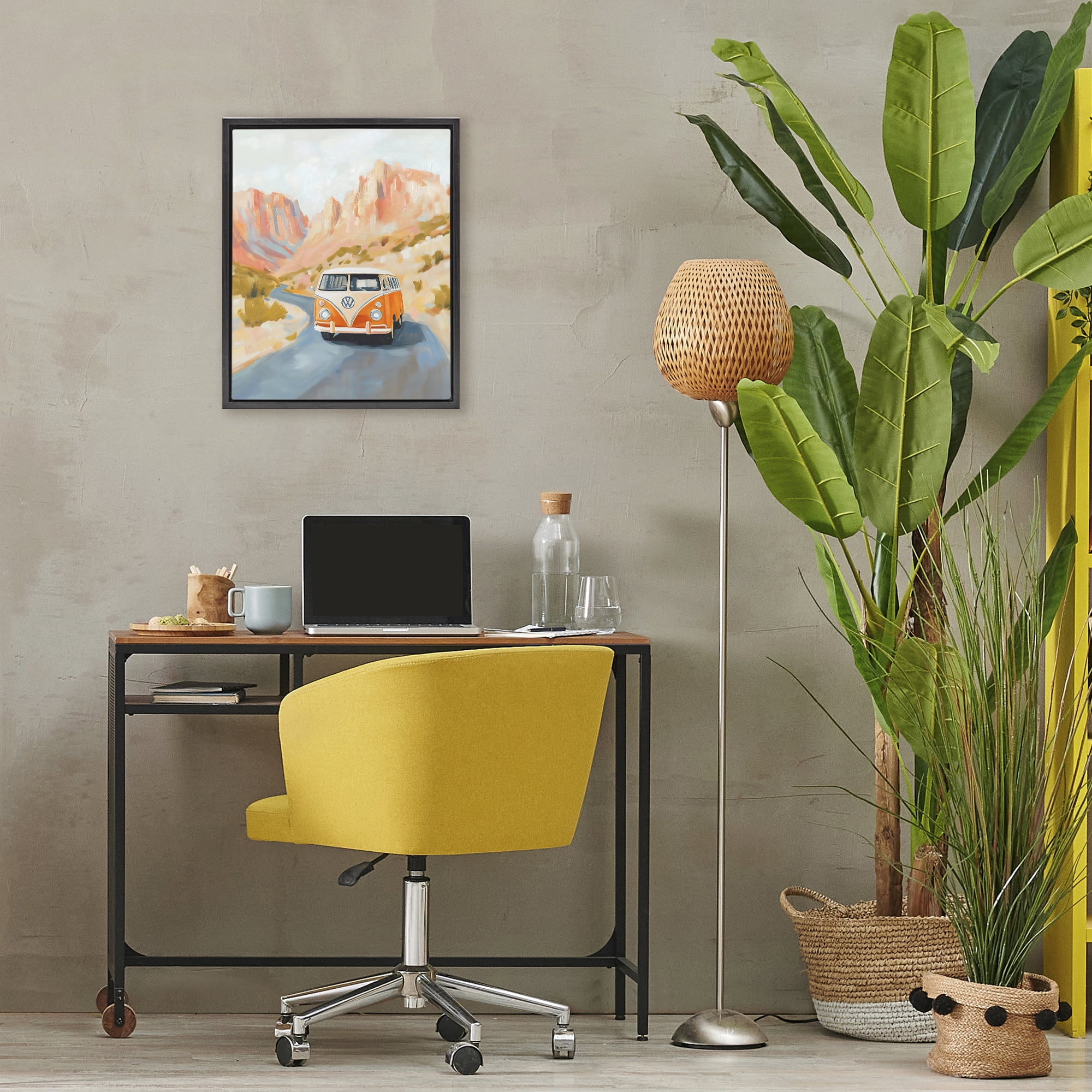 Stupell Industries Van Life Desert Canyon Black Framed Floater Canvas Wall Art, design by The Prints Vibe