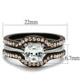 thumbnail image 2 of 1.85 Ct Cushion Cut Cz Brown Stainless Steel Wedding Ring Set Women's Size 9, 2 of 4