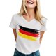 thumbnail image 1 of Women's Football Graphic T-Shirt, Women's V Neck Short Sleeve T Shirt, Casual Letter Print Tee, Fashion Summer Top for Soccer Tournament 2026 Black Size: L, 1 of 6