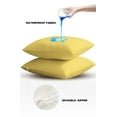 thumbnail image 4 of Pack of 2 Outdoor Pillow Covers, Solid Color Yellow Waterproof Square Throw Pillowcase Cushion Decorative Pillow Covers for Couch Patio Tent, 24x24 in, 4 of 6