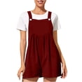 thumbnail image 1 of Penkiiy Combinaisons pour Femmes Combinaison Pyjama Solide Décontracté à Bretelles Jambes Larges Short Vin TP Combinaisons, 1 of 4