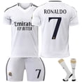 thumbnail image 1 of 2425 Camiseta del Real Madrid, traje de uniforme de fútbol local, traje de entrenamiento No. 7 Ronaldo, niños y adultos, camiseta transfronteriza de 9 MbappéNo.7 Cristiano Ronaldo+Calcetines, 1 of 1