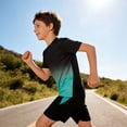 thumbnail image 3 of Adarl Boys Athletic Shorts Set 2 Piece Quick Dry Short Sleeve T-Shirt and Mesh Shorts Soccer Set for Running, Basketball, Football, Tennis, 3 of 7