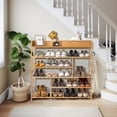 thumbnail image 3 of MINKUROW Shoe Rack,5 Tier Bamboo Shoe Shelf,Shoe Organizers with Spacious Top,Large Shoes Rack for Closet,Entryway,Bedroom(Natural), 3 of 7