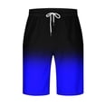 thumbnail image 5 of Sakmal Mens Shorts Board Bermuda Wide Leg Summer Blue Gradient 7 Inch Shorts for Men L, 5 of 5
