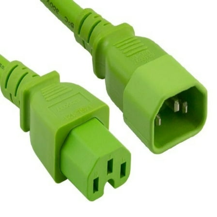 SANOXY Cables and Adapters; 6ft 14 AWG 15A 250V Power Cord (IEC320 C14 to IEC320 C15), Green