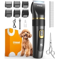 Oneisall DC-200 Dog Clippers, Adjustable & Detachable Blade, IPX7 Waterproof, Home Dog Grooming Kit, Black