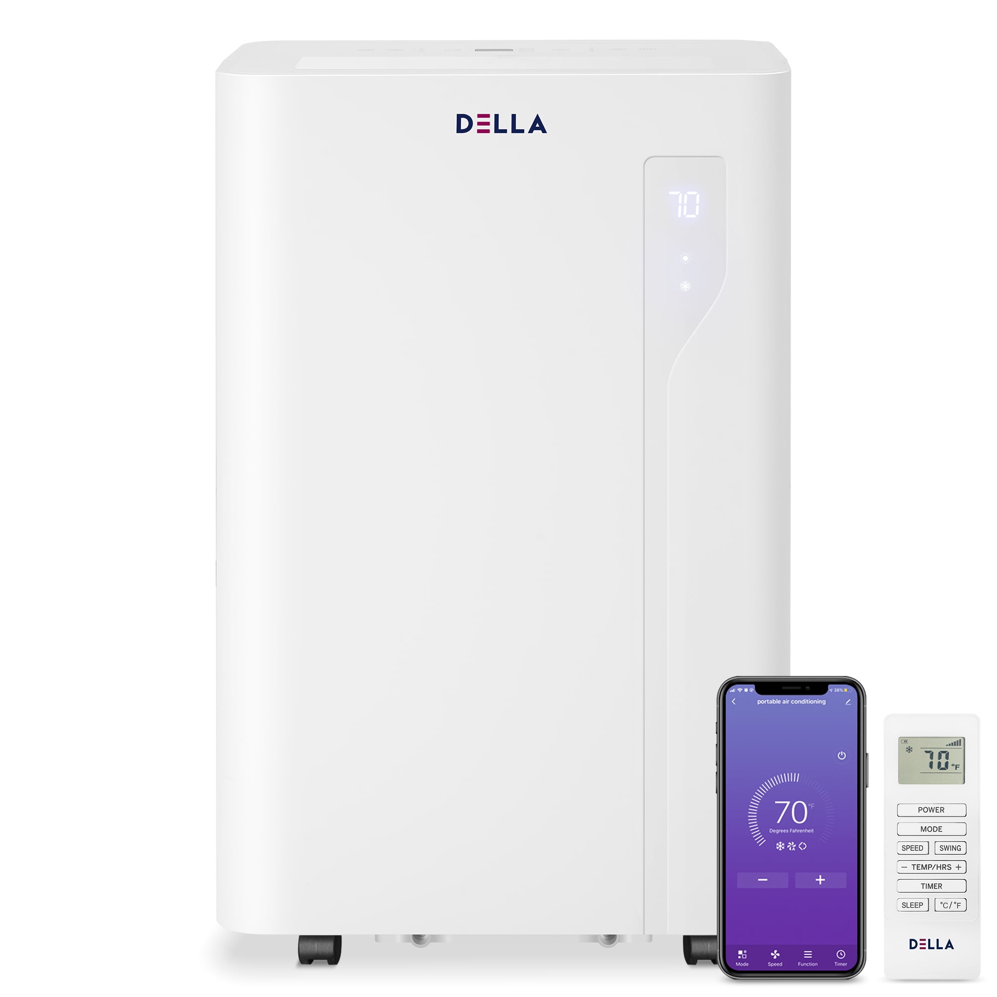 DELLA 13000 BTU Ashrae with Heat Pump/9800 BTU(SACC) Smart Wifi