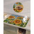 thumbnail image 4 of Sunflowers Dish Drying Mat for Kitchen Counter, Super Absorbent Quick Dry Coffee Bar Mat Pad Thin Diatomaceous Sink Mat Non Slip Dish Drainer Mat 23.5x15.5 Watercolor Summer Flowers Botanical Vintage, 4 of 6