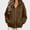 Brown, variant on DJDLJWCJ Zip Up Hoodie Women Lightweight Hooded Sweatshirts Loose Fit Solid Color Long Sleeve Hooded Jacket Beige Size S