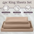 thumbnail image 3 of Somerset Home Brushed Microfiber Sheet Set-4 Piece Bed Linens-Fitted & Flat Sheets, Plus 2 Pillowcases (King, Taupe), 3 of 6