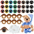 thumbnail image 1 of 80 juegos de ojos de seguridad de 10 mm, ojos artesanales con hebillas para párpados, 8 colores, ojos de peluche, ojos de ganchillo con arandelas, ojos de fieltro, 1 of 6