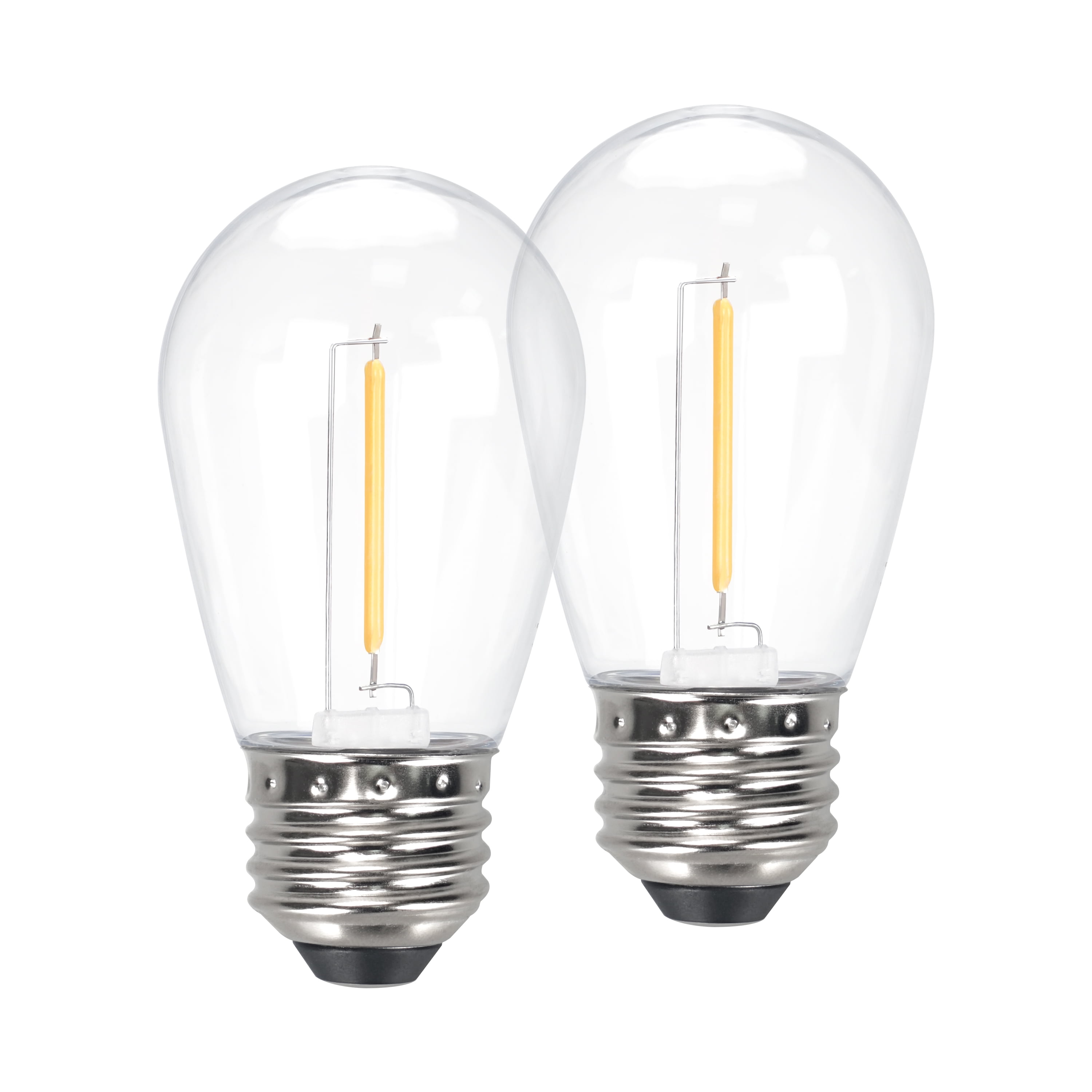 Better Homes & Gardens S14 0.9W LED Replacement Bulbs for Outdoor Commercial String Lights, Warm White, 2-Pack